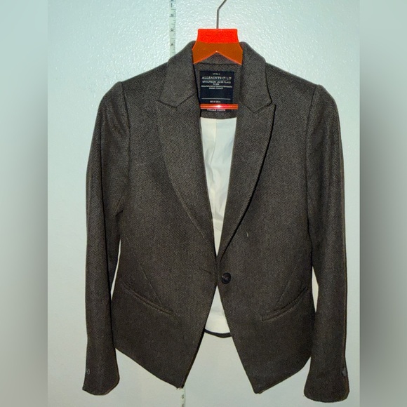 All Saints Jackets & Blazers - AllSaints Brown Wool Blend Tailored Blazer Jacket Size US 6